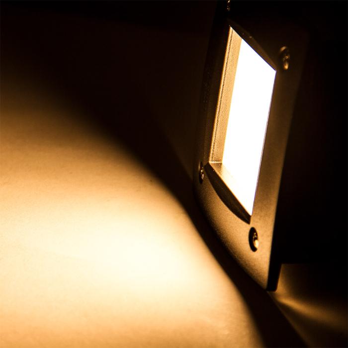 FIONA utendørs LED innfelt vegglampe sort H115xB115mm 1x3W GX53 3000K 50000h 350lm varmhvit IP67