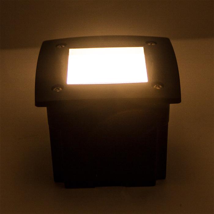 FIONA utendørs LED innfelt vegglampe sort H115xB115mm 1x3W GX53 3000K 50000h 350lm varmhvit IP67