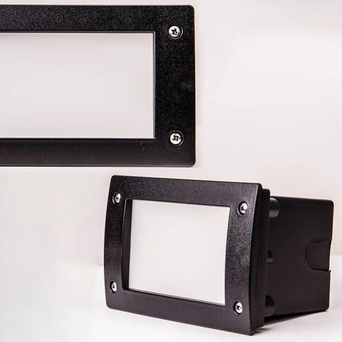 FIONA utendørs LED innfelt vegglampe sort H113xB188mm 1x3W GX53 3000K 50000h 350lm varmhvit IP67