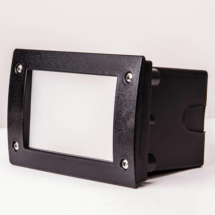 FIONA utendørs LED innfelt vegglampe sort H113xB188mm 1x3W GX53 3000K 50000h 350lm varmhvit IP67