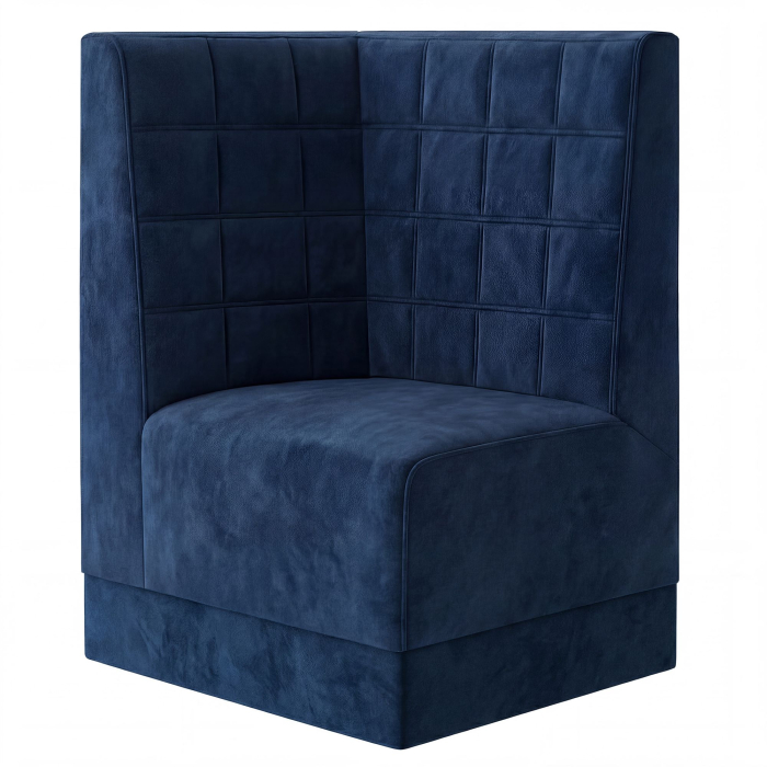 Fischer | Gastrobank S | Gastro hjørnebænk | B:H 64 x 120 cm | Blå | Klodser | Fløjl