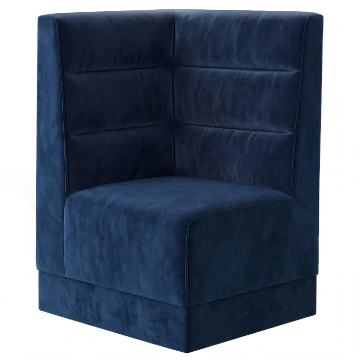 Fischer | Gastrobank S | Gastro hjørnebænk | B:H 64 x 120 cm | Blå | Vandrette striber | Fløjl