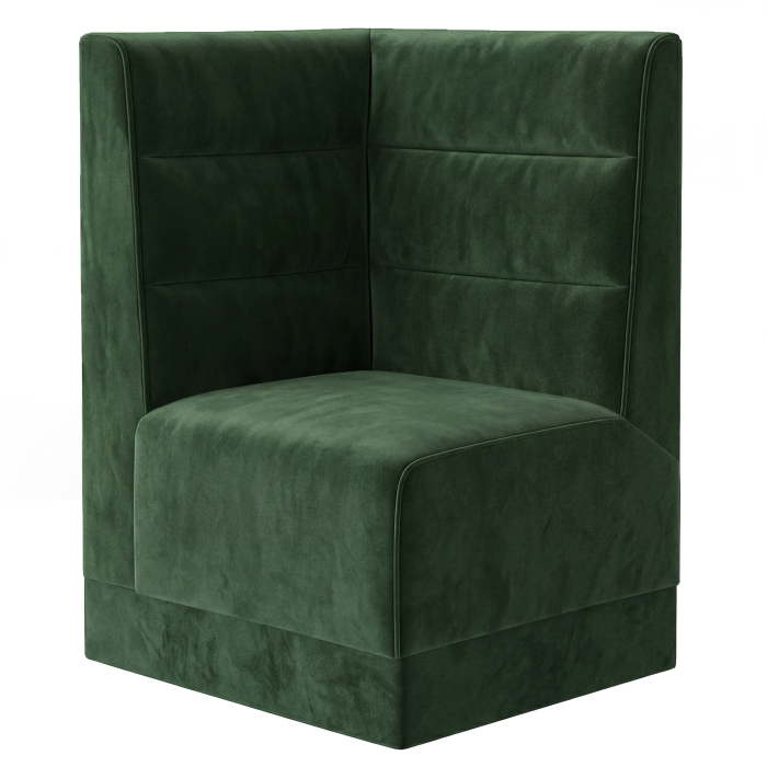 Fischer | Gastrobank S | Gastro hjørnebænk | B:H 64 x 120 cm | Mørkegrøn | Vandrette striber | Fløjl