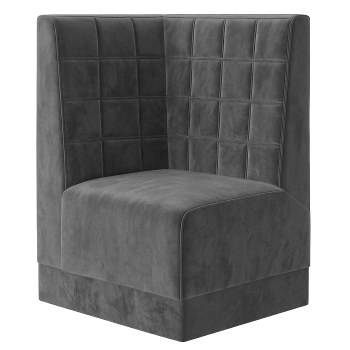 Fischer | Gastrobank S | Gastro hjørnebænk | B:H 64 x 120 cm | Grå | Klodser | Fløjl