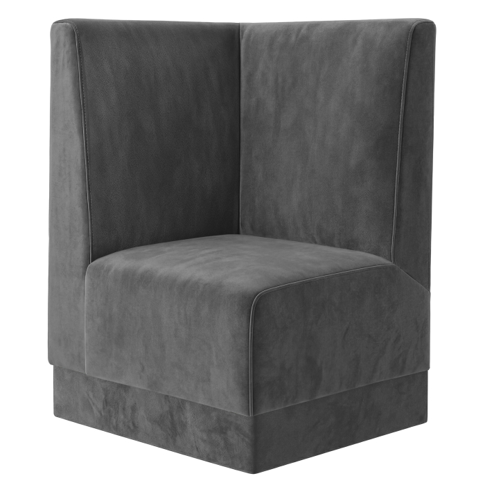 Fischer | Gastrobank S | Gastro hjørnebænk | B:H 64 x 120 cm | Grå | Glat | Fløjl