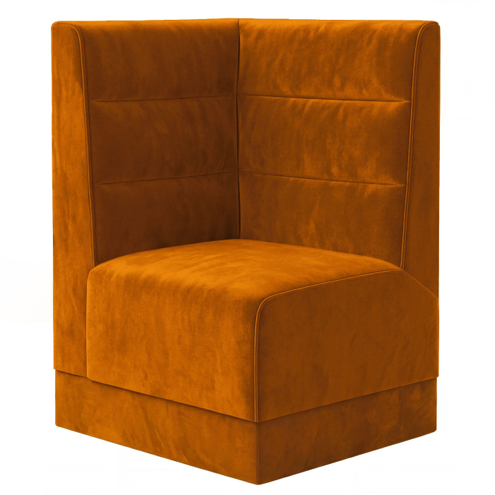 Fischer | Gastrobank S | Gastro hjørnebænk | B:H 64 x 120 cm | Orange | Vandrette striber | Fløjl