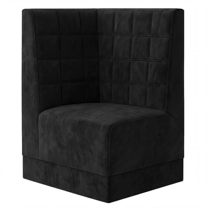 Fischer | Gastrobank S | Gastro hjørnebænk | B:H 64 x 120 cm | Sort | Klodser | Fløjl