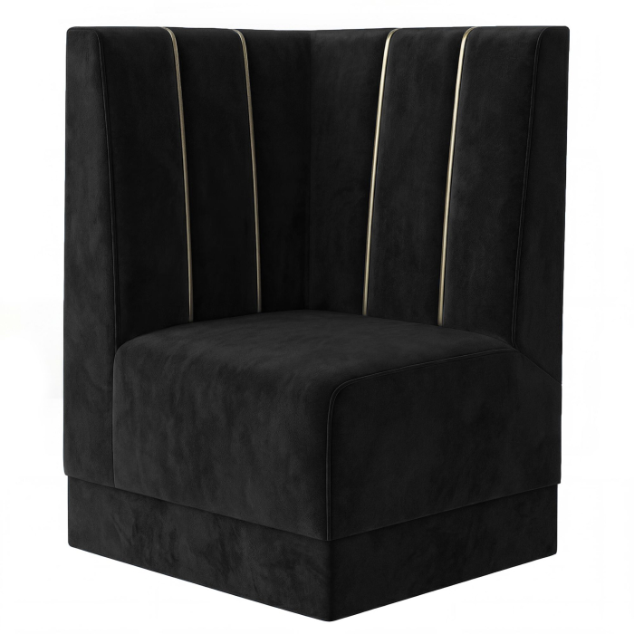 Fischer | Gastrobank S | Gastro hjørnebænk | B:H 64 x 120 cm | Sort | Dubai | Fløjl