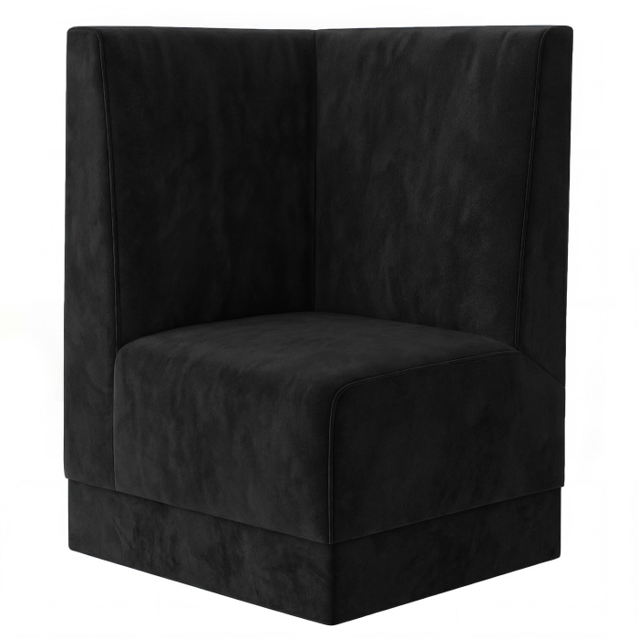 Fischer | Gastrobank S | Gastro hjørnebænk | B:H 64 x 120 cm | Sort | Glat | Fløjl