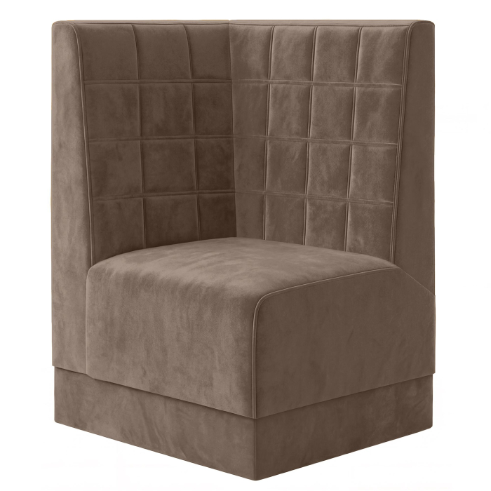 Fischer | Gastrobank S | Gastro hjørnebænk | B:H 64 x 120 cm | Taupe | Blokke | Fløjl
