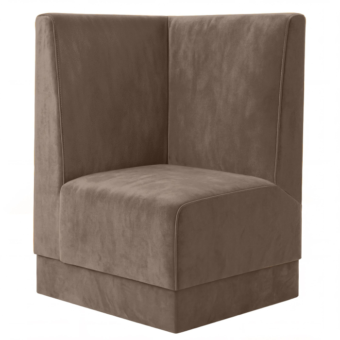 Fischer | Gastrobank S | Gastro hjørnebænk | B:H 64 x 120 cm | Taupe | Glat | Fløjl