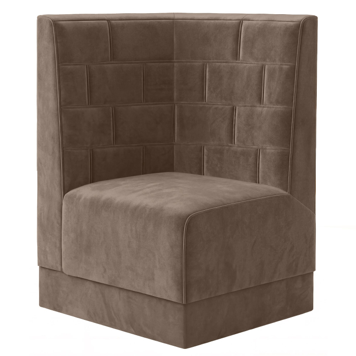 Fischer | Gastrobank S | Gastro hjørnebænk | B:H 64 x 120 cm | Taupe | Sten | Fløjl
