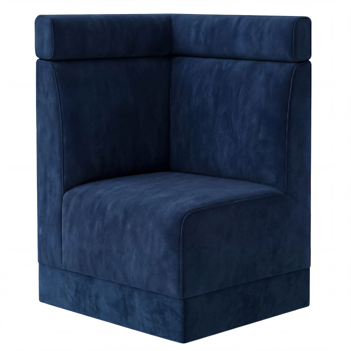 Fischer | Gastrobank S | Gastro hjørnebænk | B:H 64 x 120 cm | Blå | Hovedgærde | Fløjl