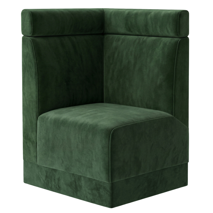 Fischer | Gastrobank S | Banco esquinero Gastro | An:Al 64 x 120 cm | Verde oscuro | Cabecero | Terciopelo