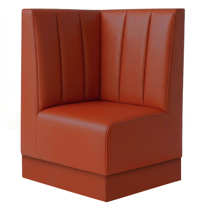 Fischer S | Banquette d'angle Gastro | L x H 64 x 100 cm | Rouge | Rayures profondes | Cuir