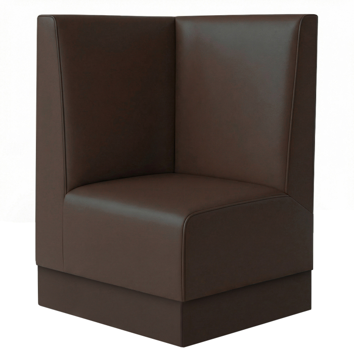 Fischer S | Gastro hjørnebænk | B:H 64 x 90 cm | Brun | Glat | Læder