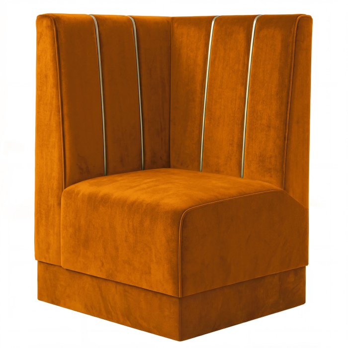 Fischer S | Gastro Corner Bench | W:H 64 x 90 cm | Orange | Dubai | Velvet
