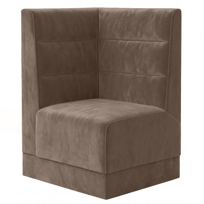 Fischer S | Banco esquinero Gastro | An.: Al. 64 x 100 cm | Gris topo | Rayas horizontales | Terciopelo