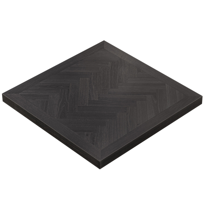 FISHBONE | Fiskbensbordsskiva för catering | B:D 120 x 120 cm | 6 cm tjock | Ek | Kvadratisk