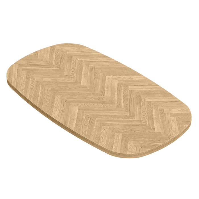 FISHBONE OVAL DANISH | Gastro Massiv Tischplatte | B:T 230 x 110 cm | Eiche | Oval