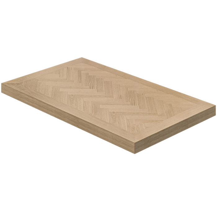 FISHBONE | Piano del tavolo a spina di pesce per catering | L:P 160 x 90 cm | Spessore 6 cm | Rovere | Quadrato