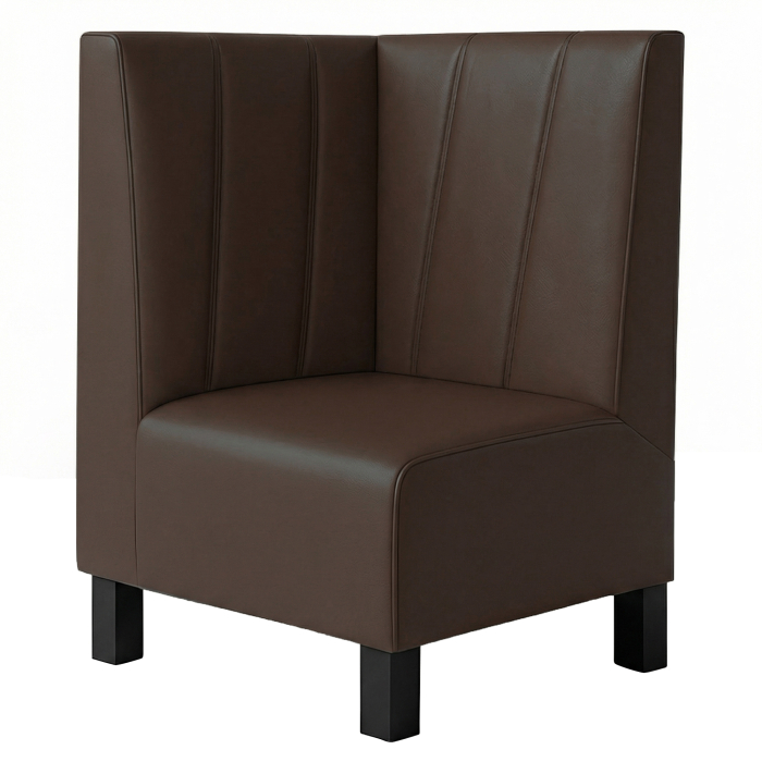 Meyer F | Ławka narożna do restauracji | Szer.:wys. 64 x 100 cm | Brązowa | W paski ukośne | Skóra