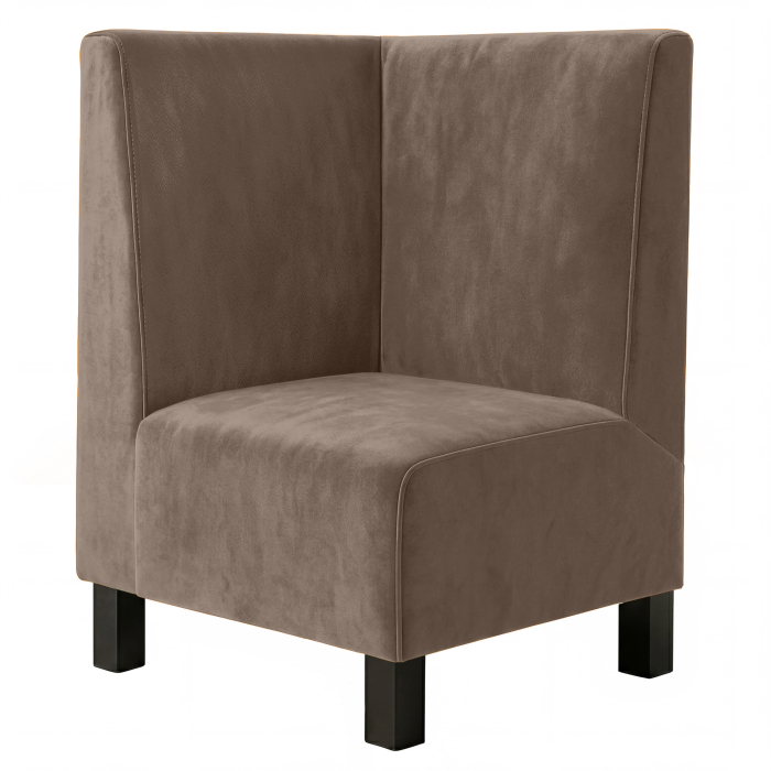 Meyer F | Hjørnebænk til restauranter | B:H 64 x 100 cm | Taupe | Glat | Fløjl