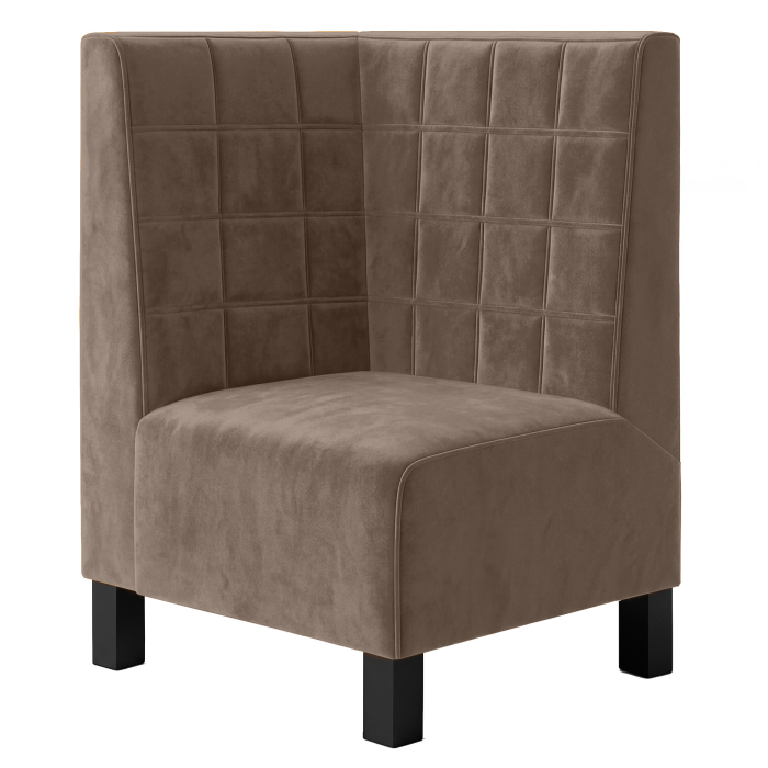 Meyer F | Banquette d'angle Gastro | L x H 64 x 120 cm | Taupe | Blocs | Velours