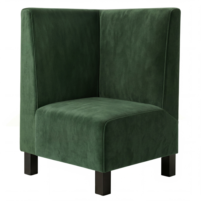 Schmidt F | Banquette d'angle Gastro | L x H 64 x 120 cm | Vert foncé | Lisse | Velours