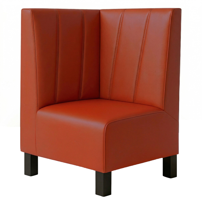 Schmidt F | Banquette d'angle Gastro | L x H 64 x 120 cm | Rouge | Rayures diagonales | Cuir
