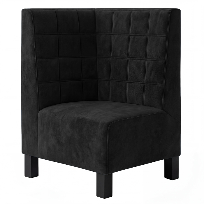 Schmidt F | Gastro Eckbank | B:H 64 x 120 cm | Schwarz | Blocks | Samt
