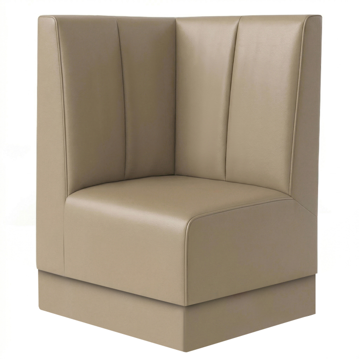 Schmidt S | Gastro Hoekbank | B:H 64 x 100 cm | Taupe | Gestreept dubbel stiksel | Leer
