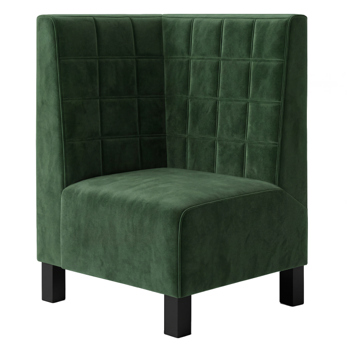 Wagner F | Gastro Eckbank | B:H 64 x 100 cm | Dunkel Grün | Blocks | Samt