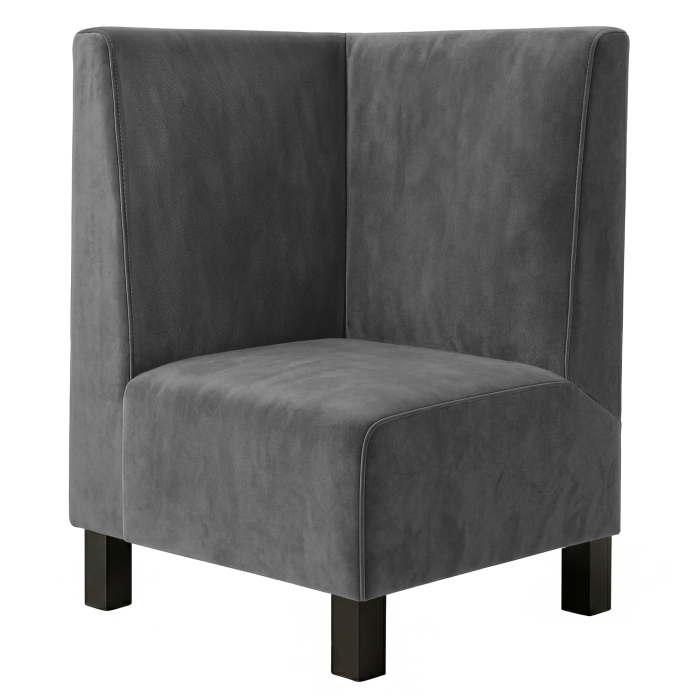 Wagner F | Gastro Eckbank | B:H 64 x 120 cm | Grau | Glatt | Samt