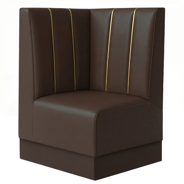 Ławka narożna Wagner S | Gastro | Szer.:Wys. 64 x 100 cm | Brązowy | Dubaj | Skóra