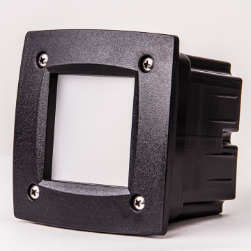 FIONA Aussen LED Wandeinbauleuchte Schwarz H115xB115mm 1x3W GX53 3000K 50000h 350lm Warmweiß IP67