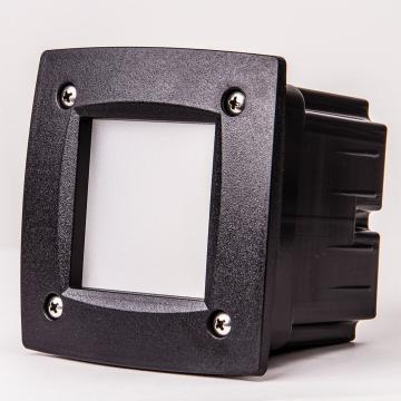 FIONA Extérieur LED encastré mural noir H115xL115mm 1x3W GX53 3000K 50000h 350lm blanc chaud IP67