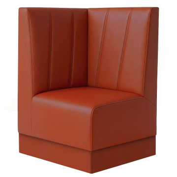Meyer S | Panca angolare per ristoranti | L:A 64 x 100 cm | Rosso | A righe diagonali | Pelle
