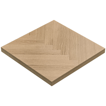 FISHBONE | Cateringbordplade med sildebensmønster | B:D 70 x 70 cm | 6 cm tyk | Eg | Firkantet
