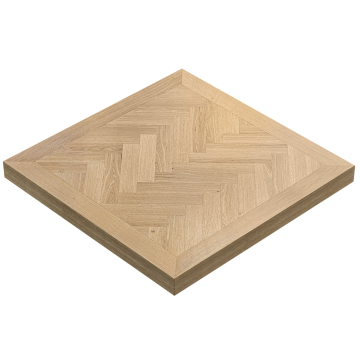 FISHBONE | Gastro Herringbone Tabletop | B:T 100 x 100 cm | 6cm | Oak | Square