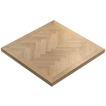 FISHBONE | Gastro Fiskebeinsbordplate | B:T 140 x 140 cm | 6cm | Eik | Kvadratisk