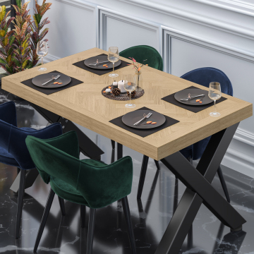 FISHBONE | Gastro Visgraat Tafelblad | B:T 180 x 90 cm | 6cm | Eiken | Vierkant