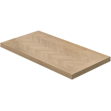 FISHBONE | Gastro Fiskebein Bordplate | B:T 200 x 100 cm | 6cm | Eik | Kvadratisk