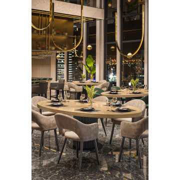 FISKEBONE OVAL | Gastro Massiv Bordplate | B:T 230 x 110 cm | Eik | Oval