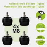FLAT EQUALIZER | Stabilisatie van het tafelonderstel | 4x Stuk | voorkomt wiebelen van de tafel