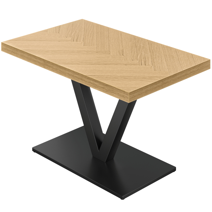 FMV | Bistro Table | W: 120 x 70 cm | H: 78 cm | Oak | Frame: Black | Frame: 8 x 8 cm