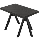 FO | Stół Bistro | W: 120 x głębokość 70 cm | H: 78 cm | Czarny | Stelaż: Czarny