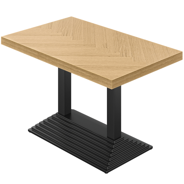 FPY | Bistro-pöytä | P: 120 x 70 cm | K: 82 cm | Tammi | Rakenne: Musta | Pylväs: 6 x 6 cm