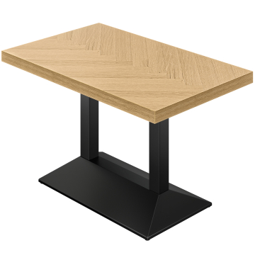 FPL | Bistro Tisch | B:T 120 x 70 cm | H 82 cm | Eiche | Gestell: Schwarz
