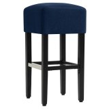 FRANCESCO | Gastro Bar Stool | Velvet | Wood | Blue | Backless